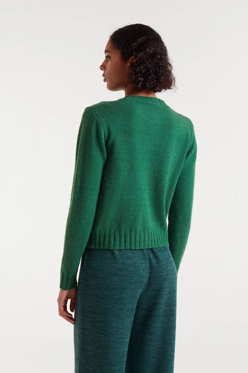 Image of 1-Cardigan de punto verde