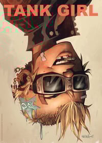 Image 2 of TANK GIRL POSTER MAGAZINE #21 - with 1989 Fridge Magnet, postcard, print, and trade card