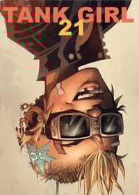 Image 1 of TANK GIRL POSTER MAGAZINE #21 - with 1989 Fridge Magnet, postcard, print, and trade card