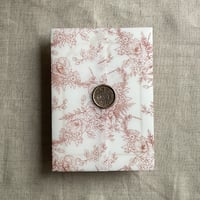 Image 3 of Poppy floral printed white translucent vellum wrap for 5x7 inches card PACK of 10