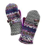 Image 1 of 2025 Edit Vintage Button Mittens Purple Mix