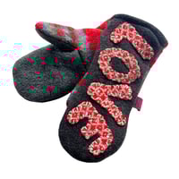 Image 2 of 2025 Love is in the Air Edit Repurposed Wool Sweater Mittens with Bling!