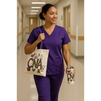 Image 3 of TMCraftyDesigns Tumbler + Matching Canvas Tote + Pouch – “CNA Leopard Heart Edition”