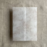 Image 8 of Poppy floral printed white translucent vellum wrap for 5x7 inches card PACK of 10