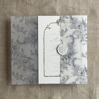 Image 9 of Poppy floral printed white translucent vellum wrap for 5x7 inches card PACK of 10