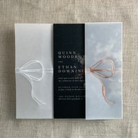 Image 3 of Rose gold foil ribbon bow white translucent vellum wrap for 5x7 inches card PACK of 10