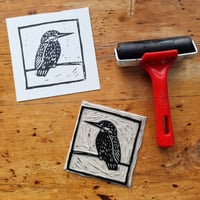 Image 2 of Kingfisher Lino Print