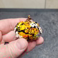 Image 3 of RESERVED for Sarah - LG. Festive Cobweb Pumpkin - Flamework glass sculpture