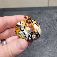 Image 2 of RESERVED for Sarah - LG. Festive Cobweb Pumpkin - Flamework glass sculpture