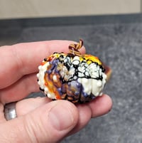 Image 5 of RESERVED for Sarah - LG. Festive Cobweb Pumpkin - Flamework glass sculpture