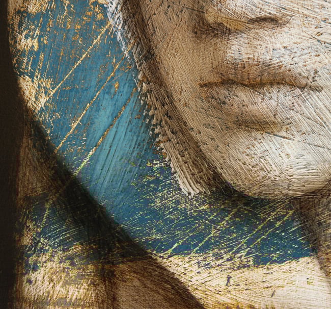 "Portrait with phthalo blue" 