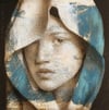 "Portrait with phthalo blue" 