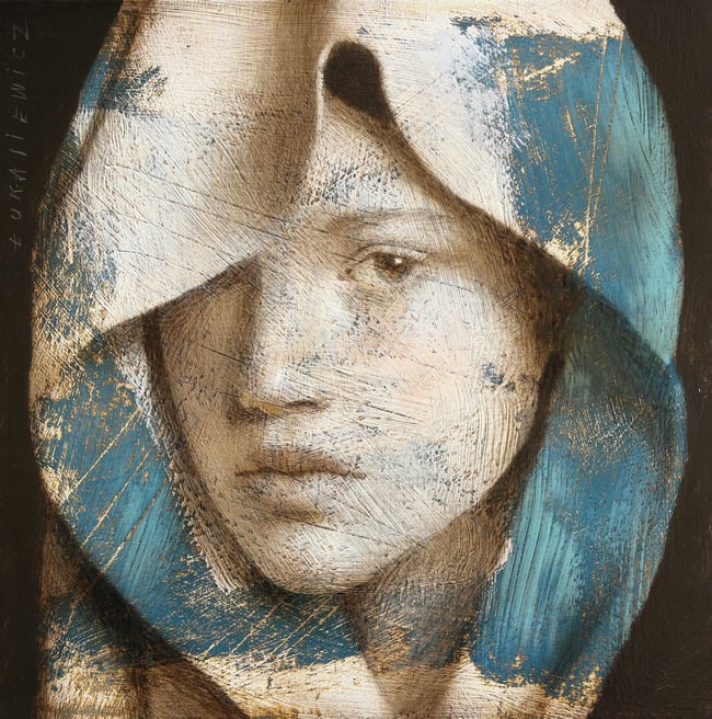 "Portrait with phthalo blue" 