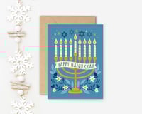 Happy Hanukkah Menorah Holiday Greeting Card