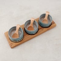 Image 2 of Green Flowers Condiment Set
