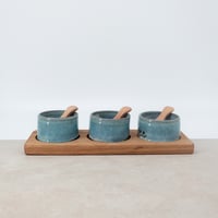 Image 9 of Green Flowers Condiment Set