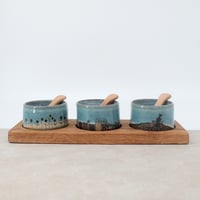 Image 5 of Green Flowers Condiment Set
