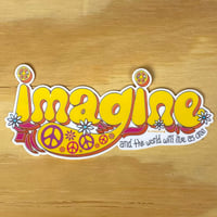 Image 1 of Imagine Peace Vinyl Sticker