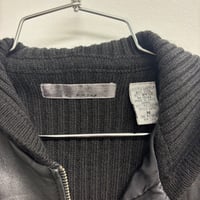 Image 3 of 00s leather & knit jacket