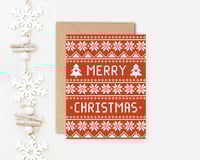 Fair Isle Sweater Lettering Holiday Greeting Card