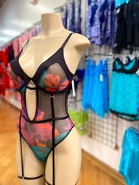 Image 3 of  Floral Teddy with Removable Garters