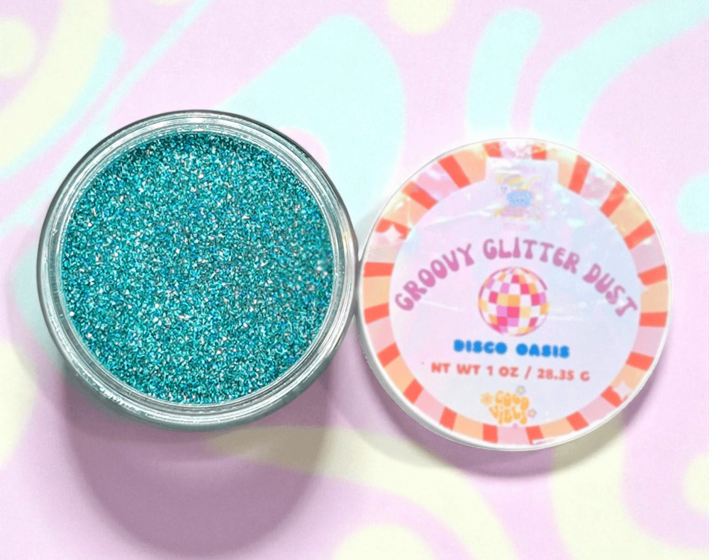 Image of Glitter Dust|DIY Glitter|Ultra Fine Glitter Dust|Disco Oasis|Teal Blue Glitter|Groovy Glitter