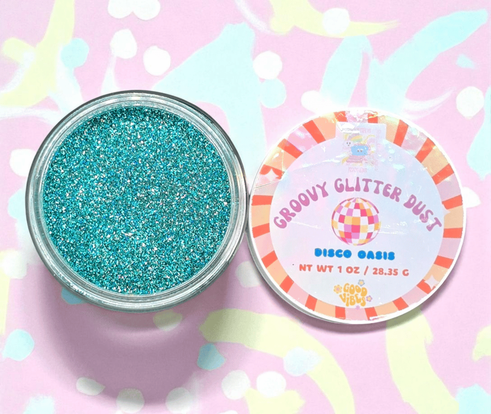 Image of Glitter Dust|DIY Glitter|Ultra Fine Glitter Dust|Disco Oasis|Teal Blue Glitter|Groovy Glitter