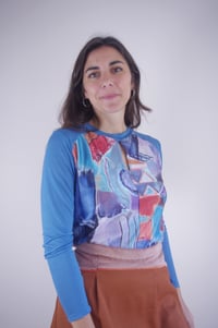 Image 2 of BLUE MONDAY --- Top en velours imprimé