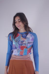 Image 3 of BLUE MONDAY --- Top en velours imprimé