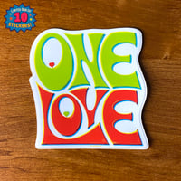Image 1 of One Love Bob Marley Reggae Music Quote Sticker