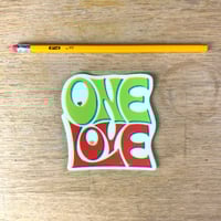 Image 3 of One Love Bob Marley Reggae Music Quote Sticker