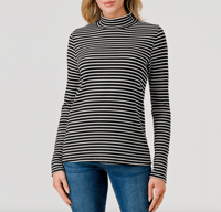 Image 2 of Mel Stripe Mock Neck Top