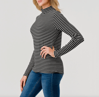 Image 4 of Mel Stripe Mock Neck Top
