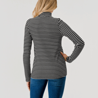 Image 5 of Mel Stripe Mock Neck Top