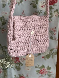 Image 1 of Crochet button purse-pink
