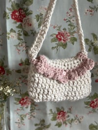 Image 2 of Crochet purse-rose pink & Cream