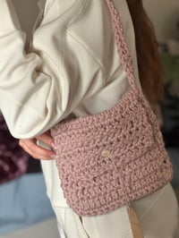 Image 2 of Crochet button purse-pink