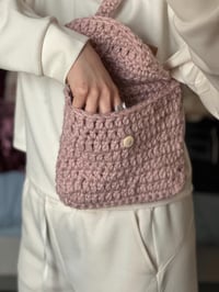 Image 3 of Crochet button purse-pink