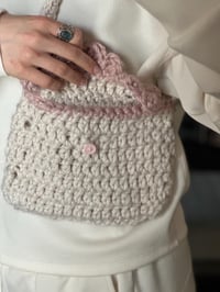 Image 4 of Crochet purse-rose pink & Cream