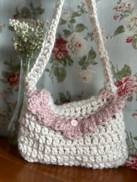 Image 5 of Crochet purse-rose pink & Cream