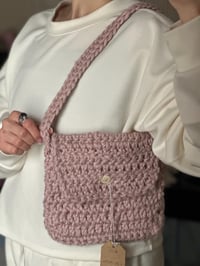 Image 4 of Crochet button purse-pink