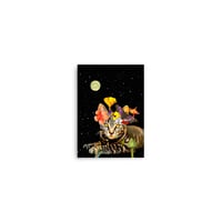 Image 1 of Frida Cat-Lo - Mini Print - 5x7 inches - Matte Giclee Print - Botanical Cat Collage - Cat in Space 