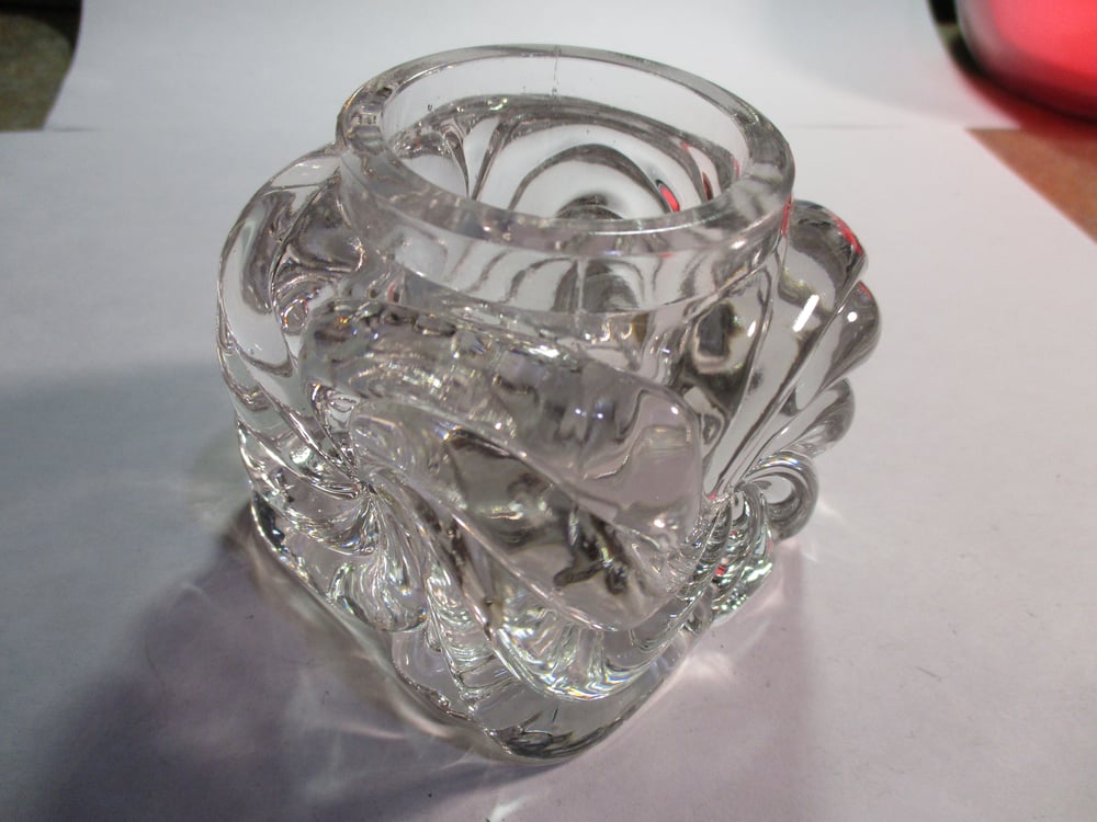 #221-CIVIL WAR SALE: UNUSUAL & VERY HEAVY FANCY GLASS INK WELL