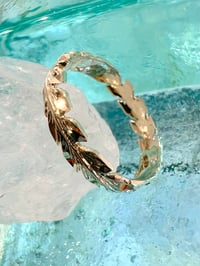 Image 3 of 14k solid gold 4mm maile Hawaiian ring 