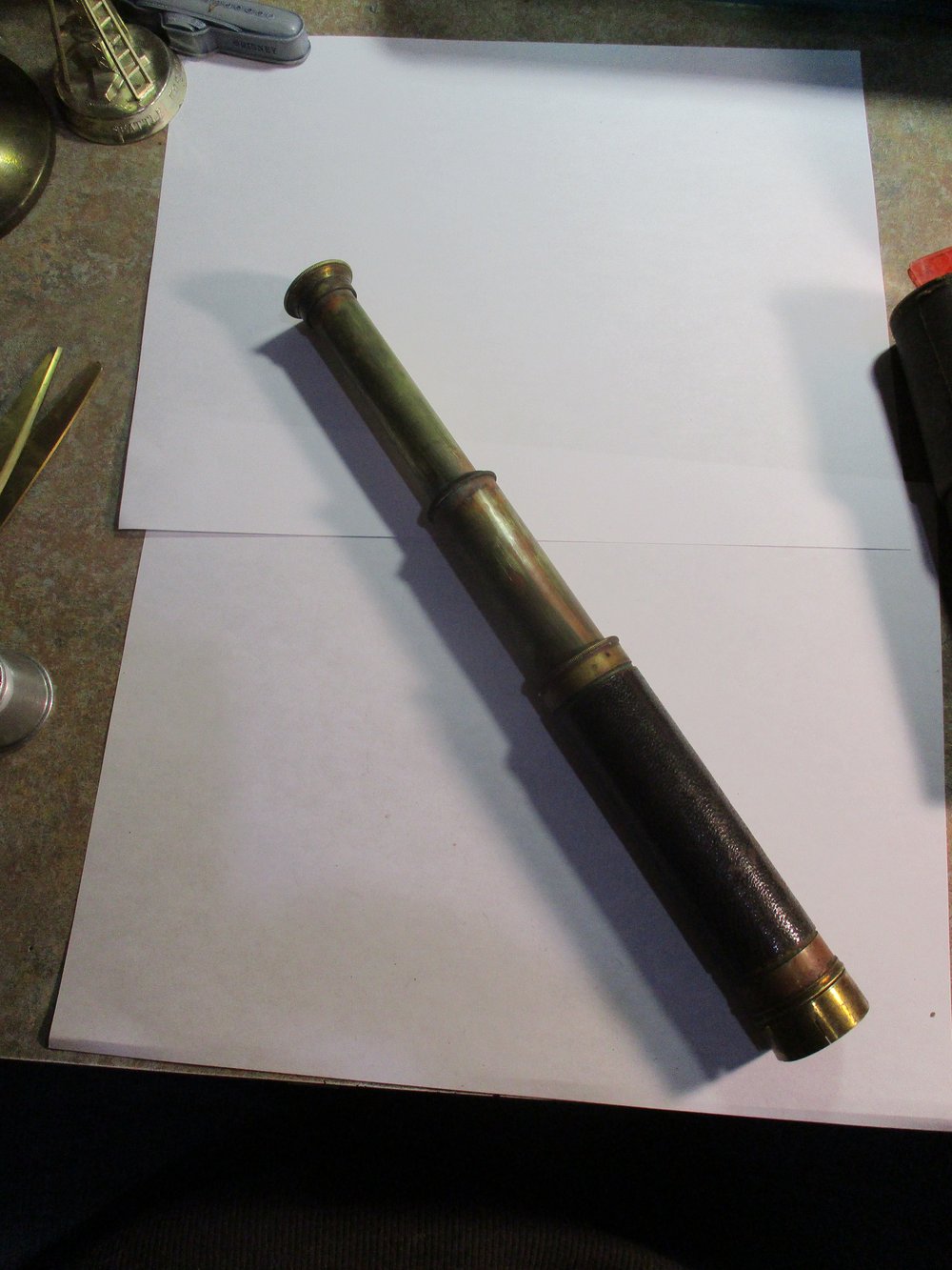 #218-CIVIL WAR SALE: RARE SOLDIER'S TELESCOPE IN ORIGINAL TWO-PART CASE