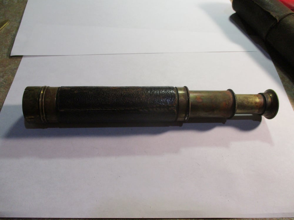 #218-CIVIL WAR SALE: RARE SOLDIER'S TELESCOPE IN ORIGINAL TWO-PART CASE