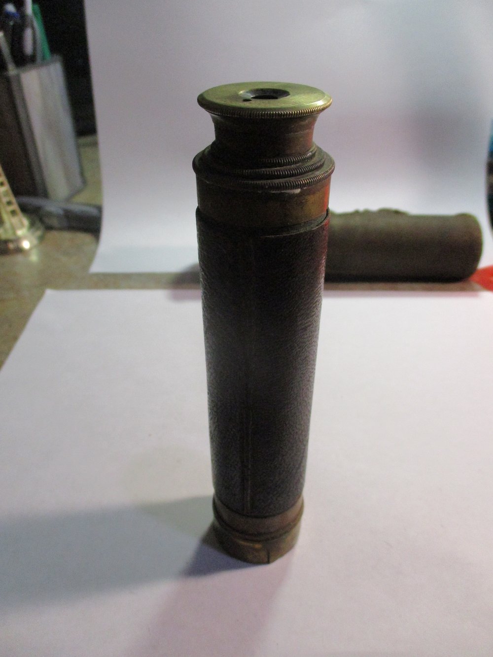 #218-CIVIL WAR SALE: RARE SOLDIER'S TELESCOPE IN ORIGINAL TWO-PART CASE