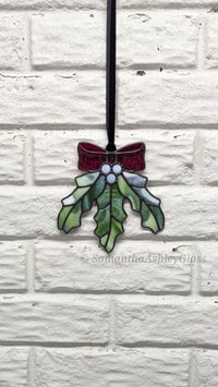 Image 2 of Holly Suncatcher - Red & Green 2