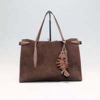 Image 1 of ZOEY  TOTE - BROWN SUEDE