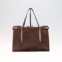 Image 3 of ZOEY  TOTE - BROWN SUEDE